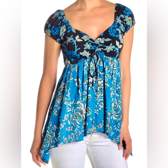 🌺🎉HP🎉🌺 NWT Free People La Bamba Babydoll Top - Picture 2 of 14